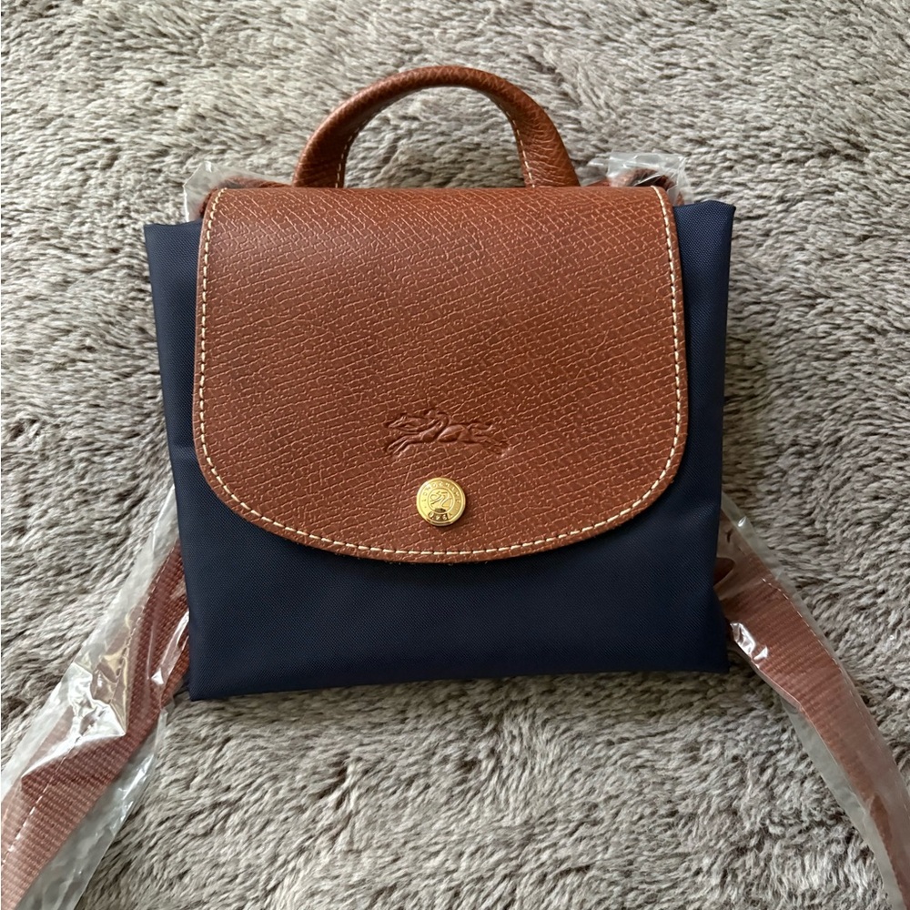 Longchamp Le Plaige Mini Backpack Marine Blue BNWT